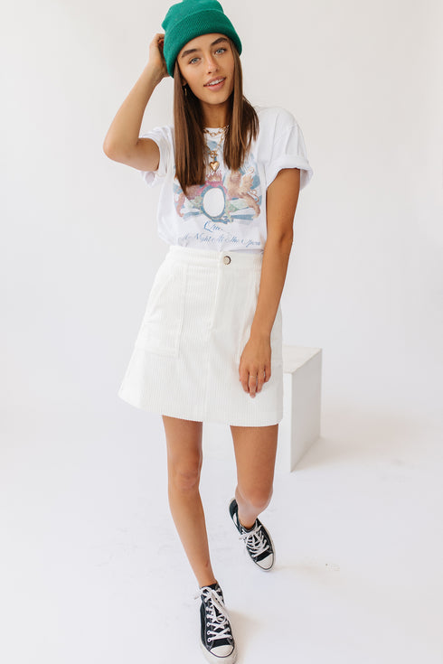 With The Band Mini Skirt// Cream