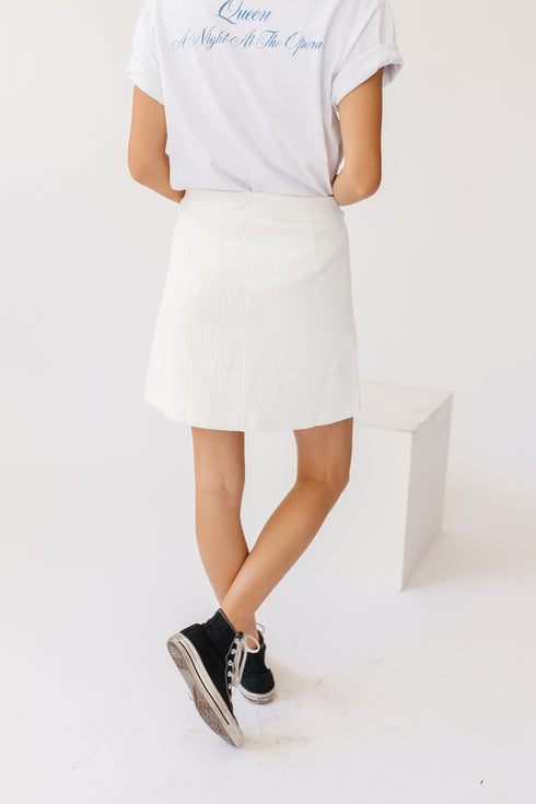 With The Band Mini Skirt// Cream