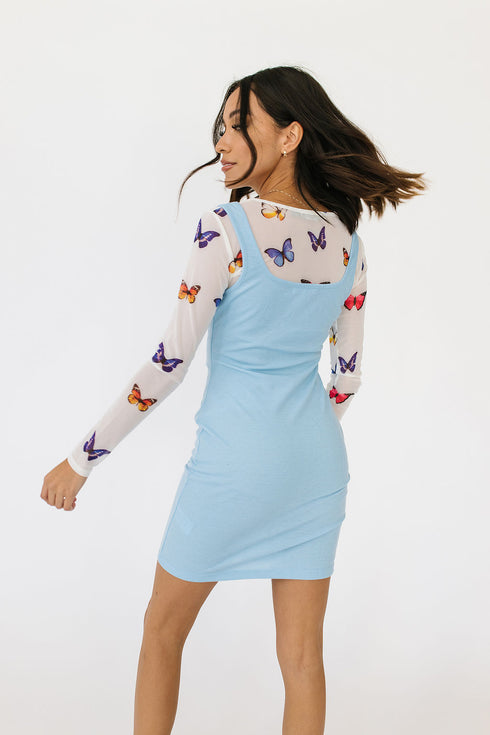 Sunset Driving Ribbed Dress// Sky