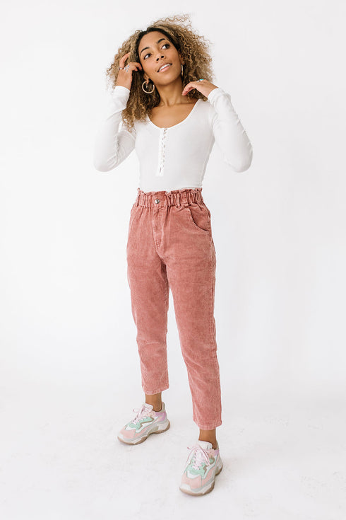 Love Lines Ribbed Top// White