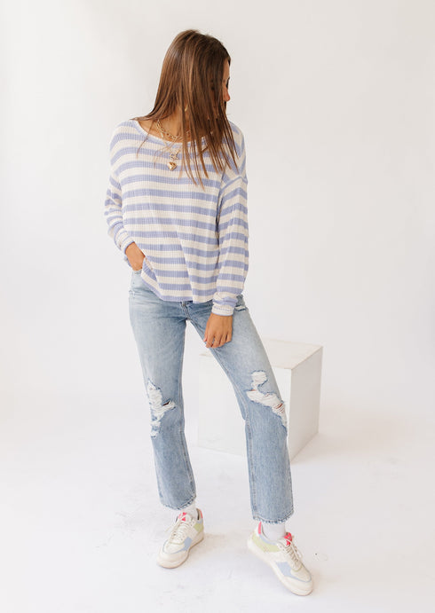 West Coast Striped Top// Blue