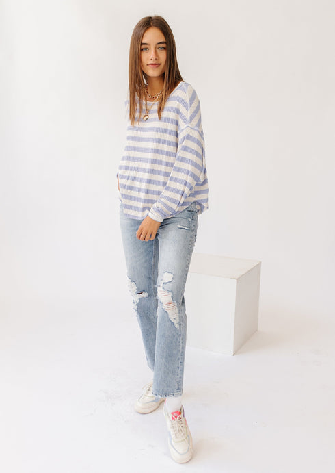 West Coast Striped Top// Blue