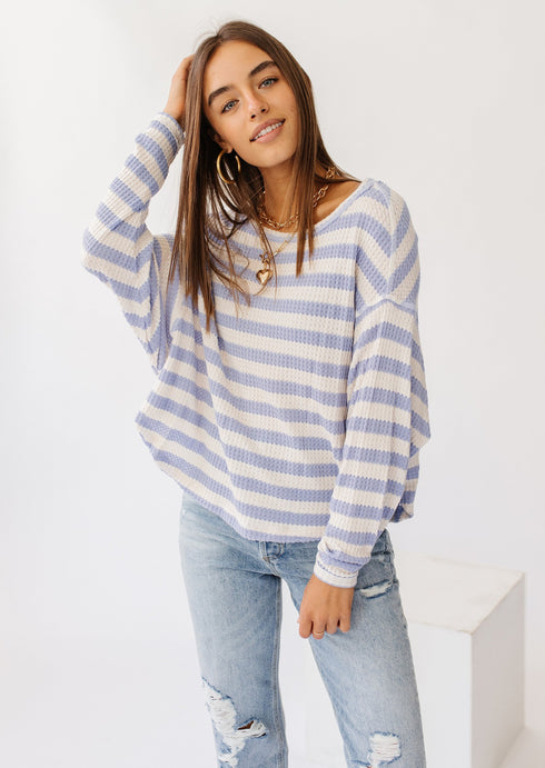 West Coast Striped Top// Blue