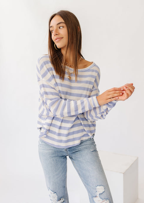 West Coast Striped Top// Blue