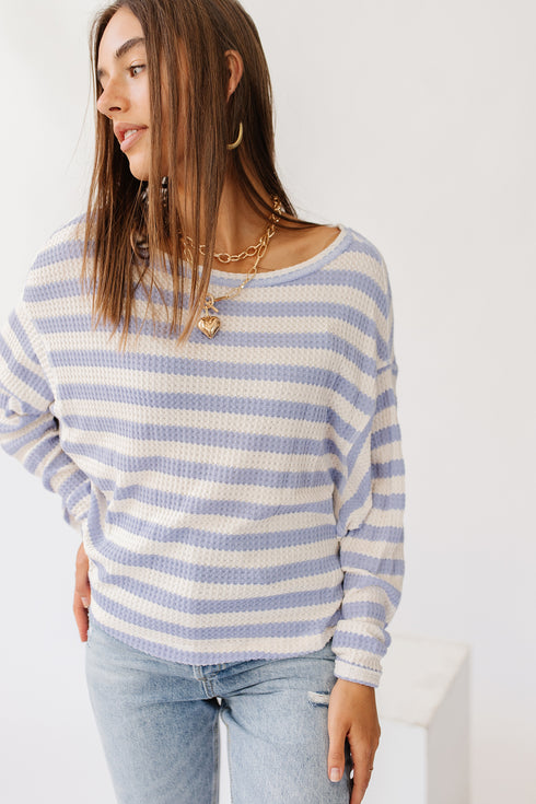 West Coast Striped Top// Blue