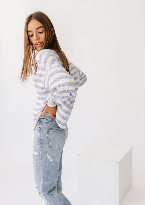 West Coast Striped Top// Blue