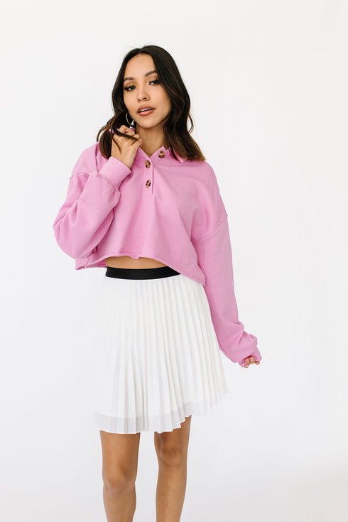 Trend Setter Pleated Skirt// White