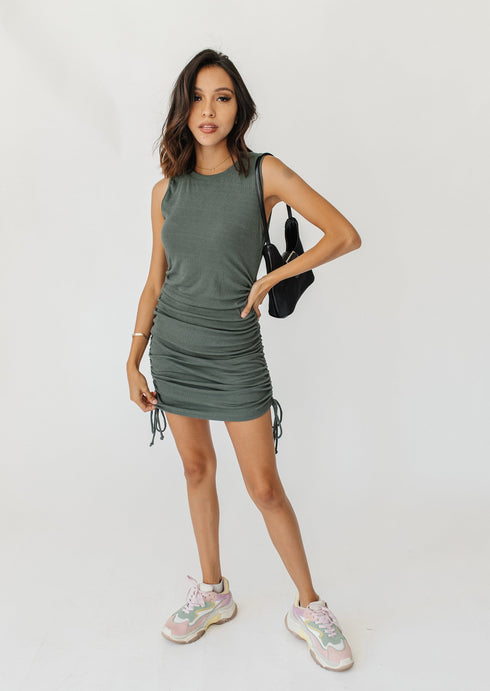 Off Duty Model Mini Dress// Teal