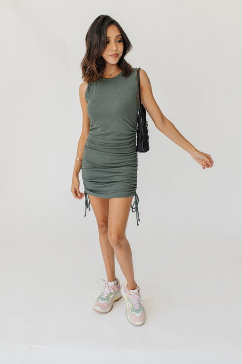 Off Duty Model Mini Dress// Teal