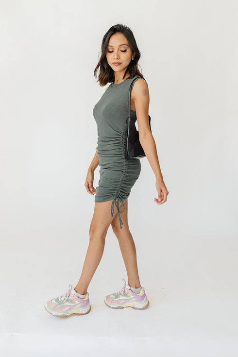 Off Duty Model Mini Dress// Teal