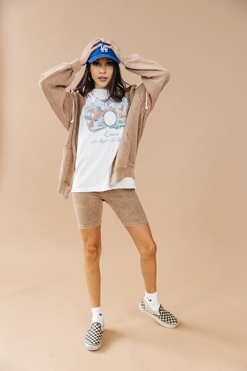 Switch Up Biker Short// Mocha