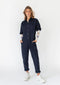 New York Street Utility Jumpsuit// Midnight Denim