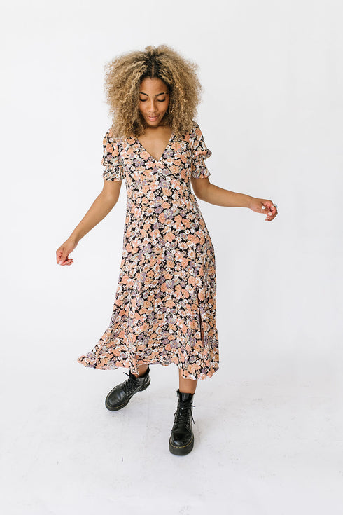 Love Charm Floral Midi Dress