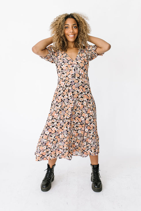 Love Charm Floral Midi Dress