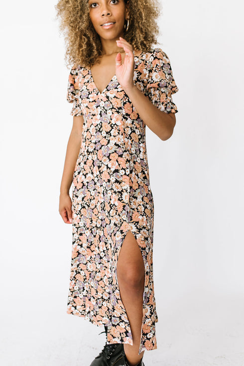Love Charm Floral Midi Dress
