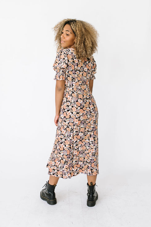 Love Charm Floral Midi Dress