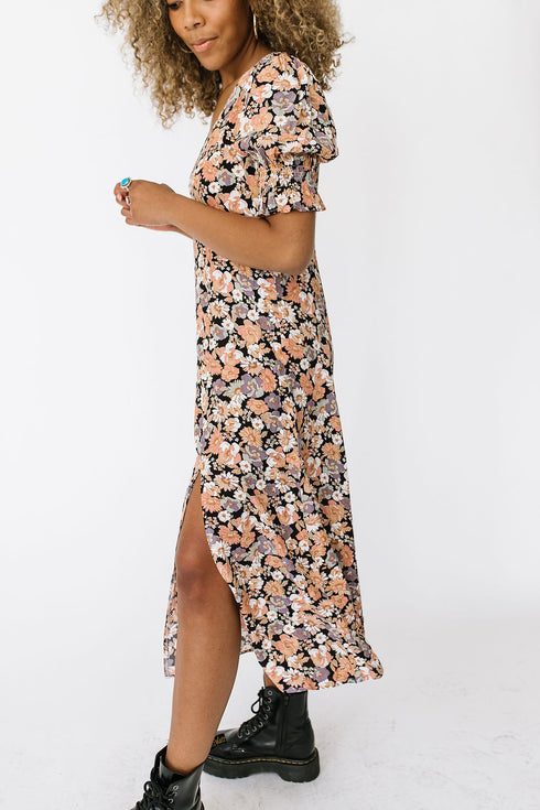 Love Charm Floral Midi Dress