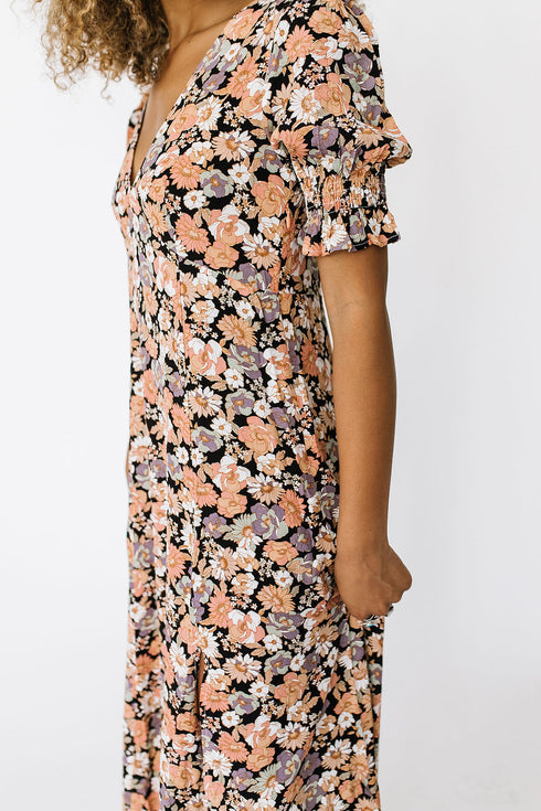 Love Charm Floral Midi Dress