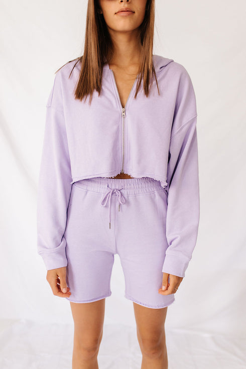 Playing To Win Cropped Hoodie// Lilac *RESTOCKED*