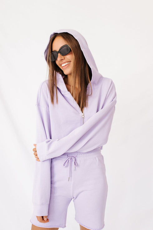 Playing To Win Cropped Hoodie// Lilac *RESTOCKED*