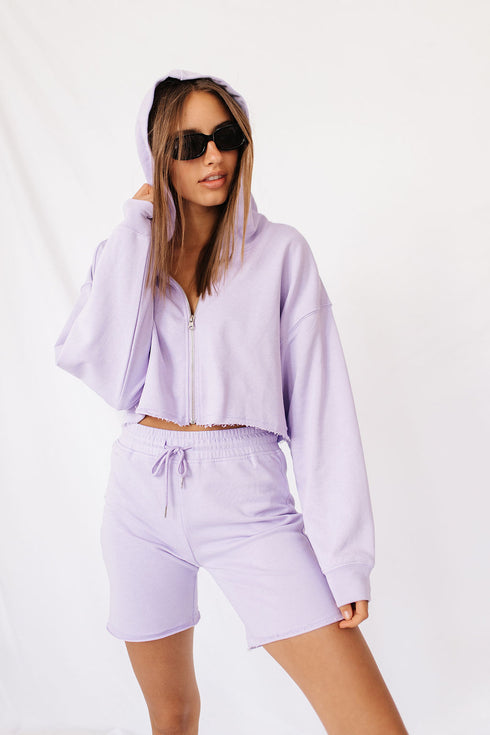 Playing To Win Cropped Hoodie// Lilac *RESTOCKED*