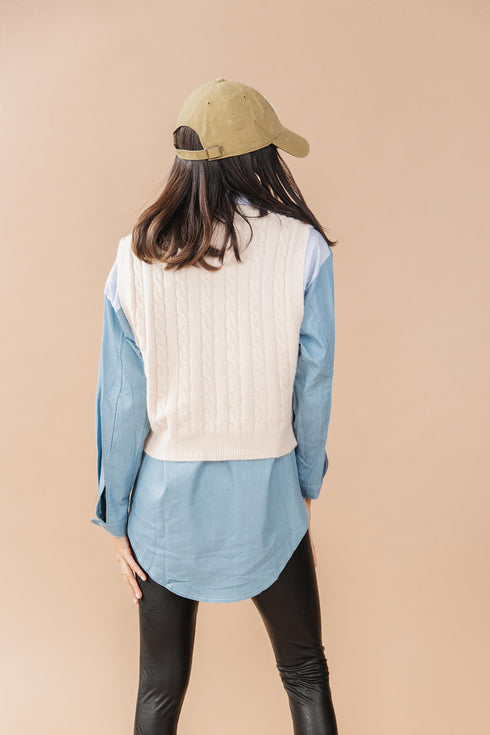 Hailey Denim Button-Up Top