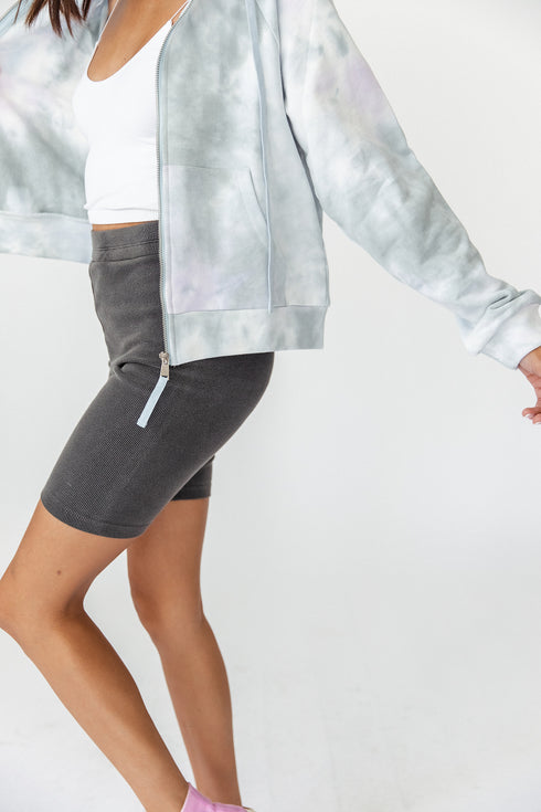 Switch Up Biker Short// Charcoal