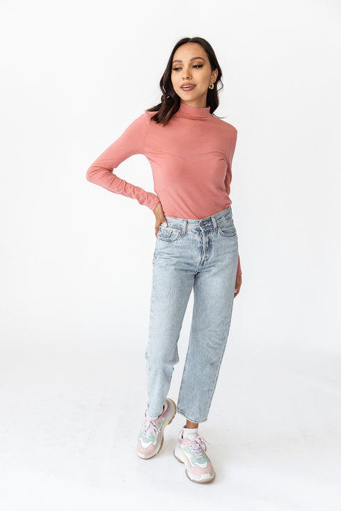 Take It Easy Mock Neck Top