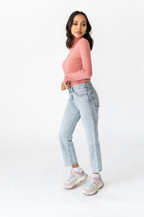 Take It Easy Mock Neck Top