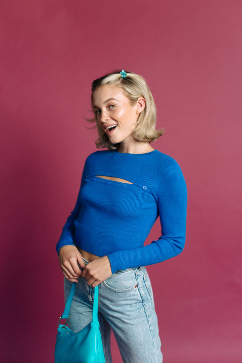 Style File Ribbed Top // Cobalt