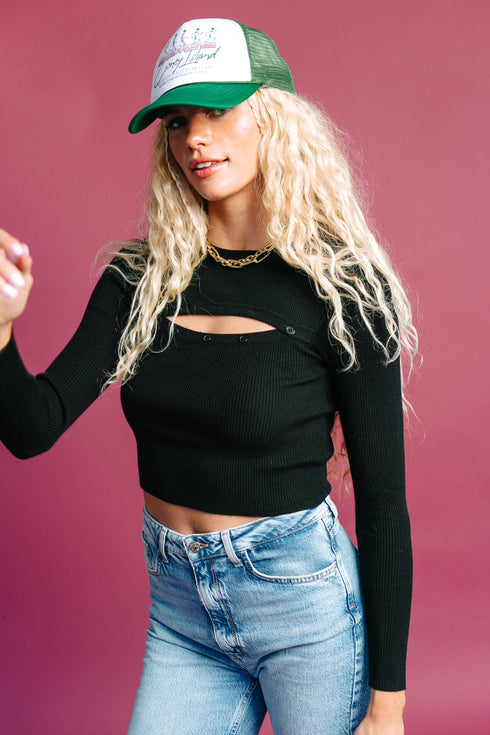 Style File Ribbed Top // Black