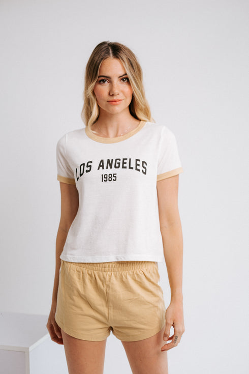 LA Ringer Tee- Yellow