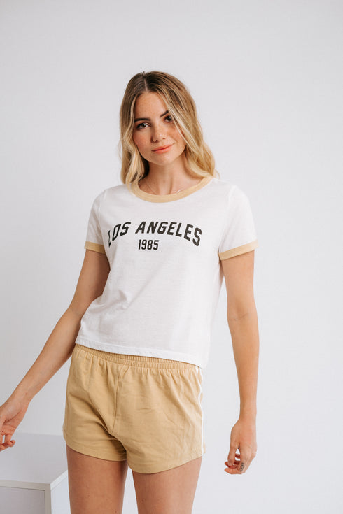 LA Ringer Tee- Yellow