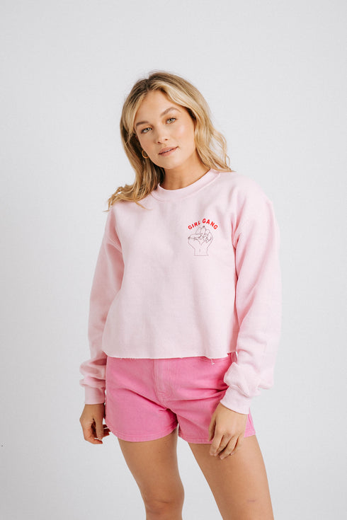 Girls Rule Boys Drool Crop// Baby Pink
