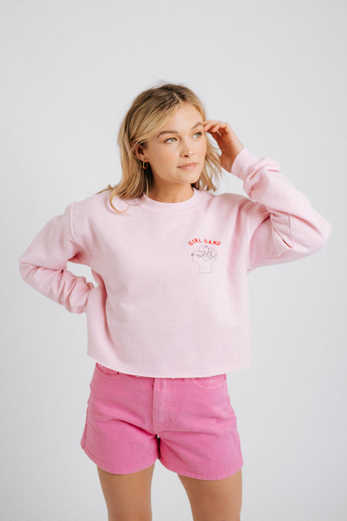 Girls Rule Boys Drool Crop// Baby Pink
