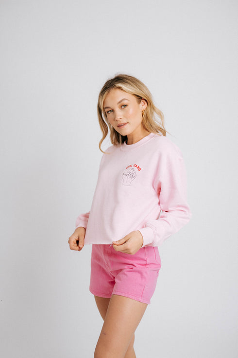 Girls Rule Boys Drool Crop// Baby Pink