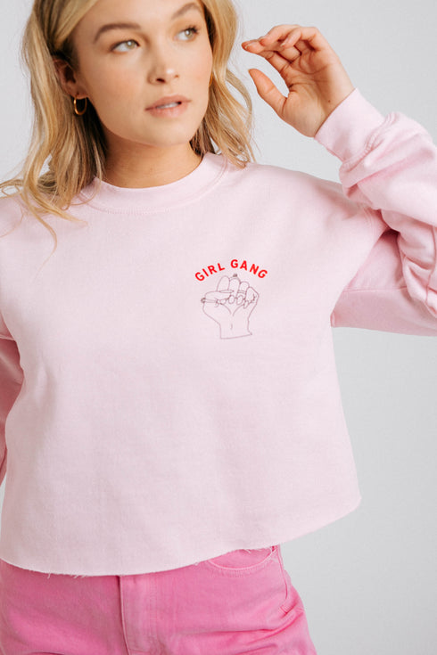 Girls Rule Boys Drool Crop// Baby Pink