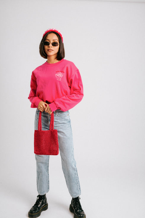 Girls Rule Boys Drool Pullover// Pink