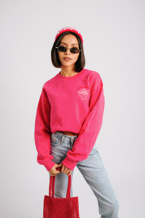 Girls Rule Boys Drool Pullover// Pink