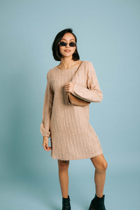 Snow Drop Sweater Dress// Taupe