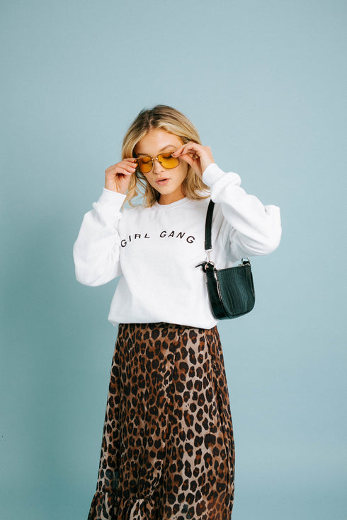 Girl Gang Pullover// White