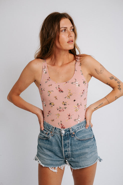 Maisie Floral Bodysuit- Pink