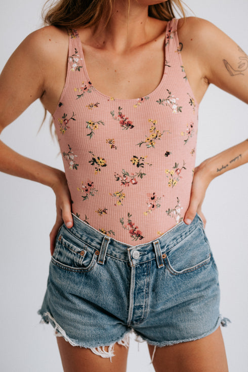 Maisie Floral Bodysuit- Pink