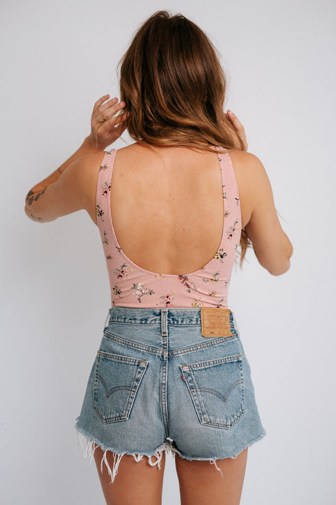 Maisie Floral Bodysuit- Pink