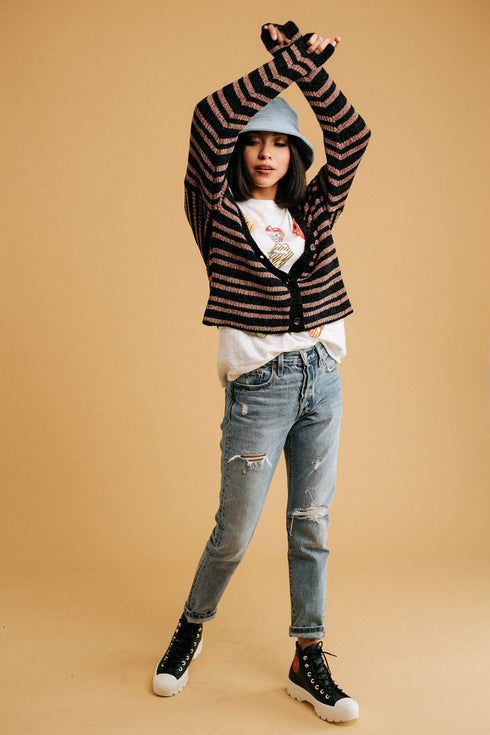 Delaney Striped Cardi