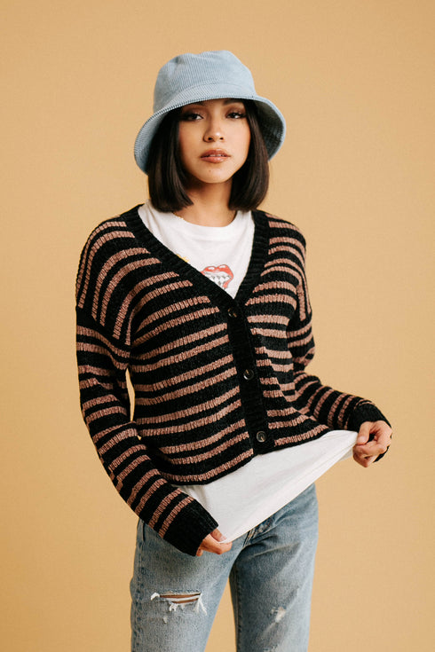 Delaney Striped Cardi