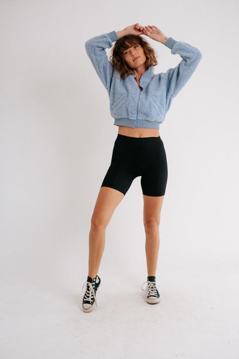 Seize The Day Fleece Jacket// Blue