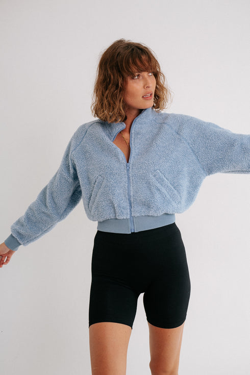 Seize The Day Fleece Jacket// Blue