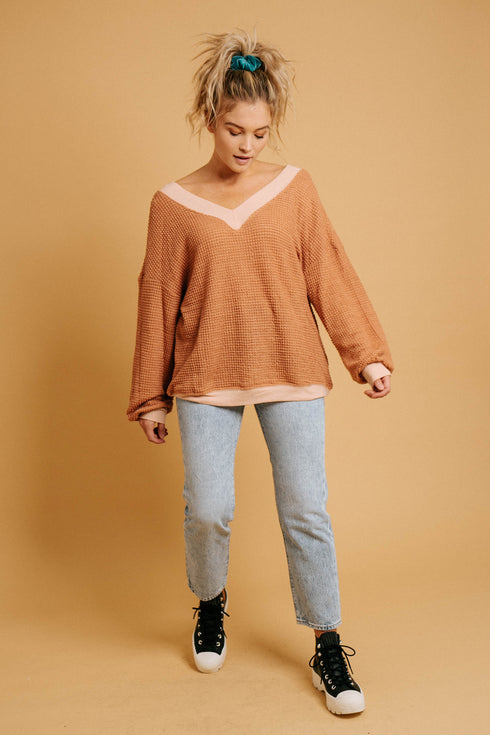 October Feels Waffle Knit Top