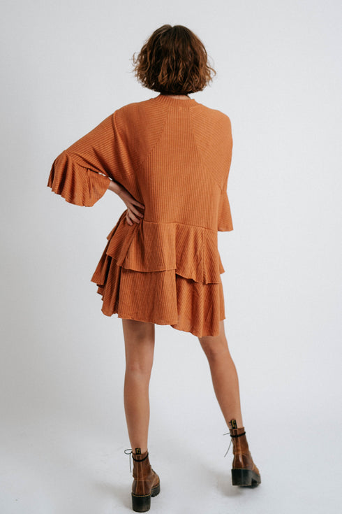 Sweet Sunday Ribbed Dress //Chai